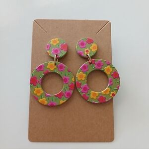 Fashion Jewelry Floral Green Earrings